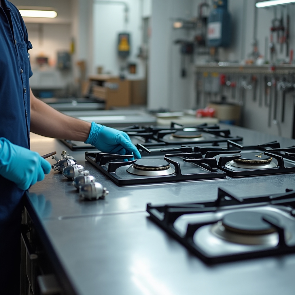 Разборка газовой плиты, снятие конфорок и арматуры